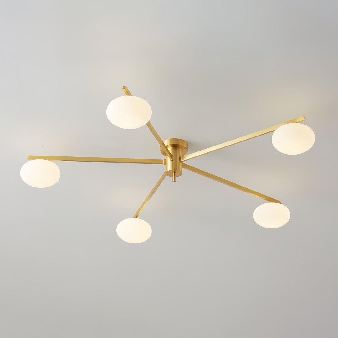 Lámpara colgante de vidrio y cobre, estilo escandinavo, iluminación LED para comedor.