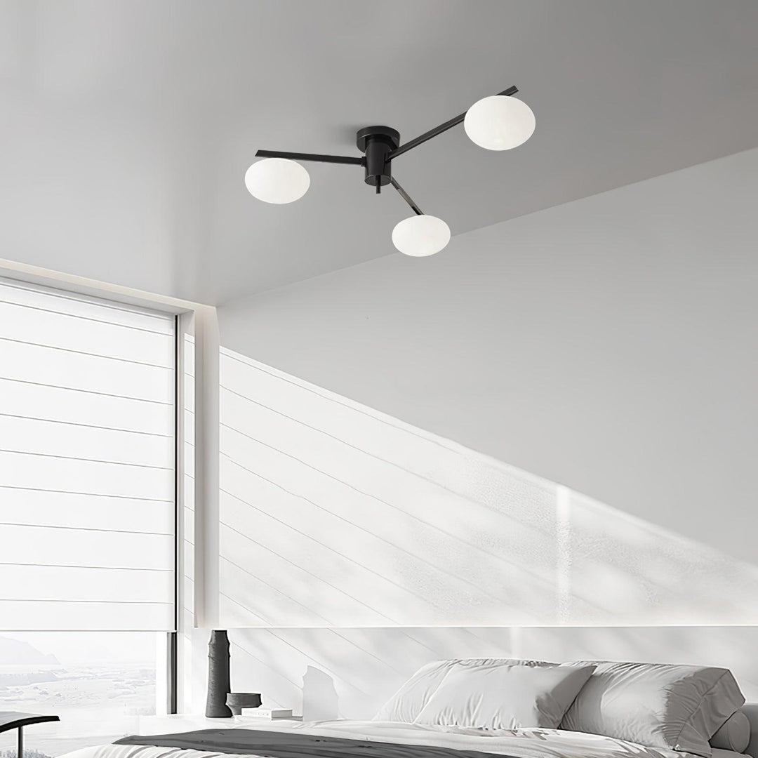 Foco de techo LED minimalista, acabado en cobre y pantalla de vidrio, para un hogar moderno.