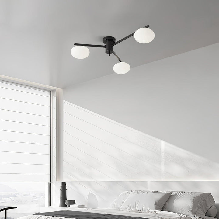 Foco de techo LED minimalista, acabado en cobre y pantalla de vidrio, para un hogar moderno.