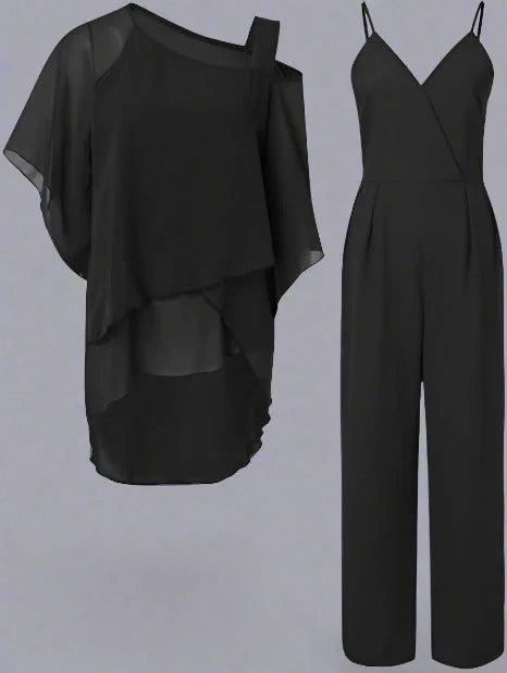 Chifón ligero y fluido del conjunto elegante para mujer. Ideal para eventos de primavera-verano.
