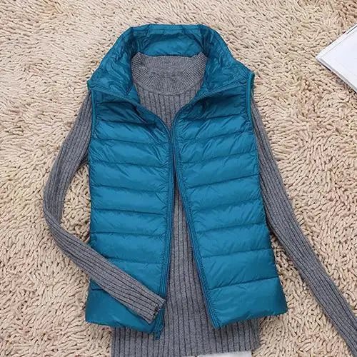 Chaleco sin mangas elegante para mujer, estilo casual y cálido para otoño/invierno.