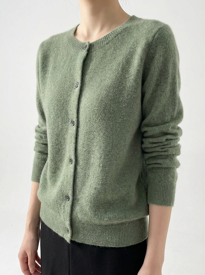 Cárdigan de punto suave para mujer, con botones, perfecto para moda femenina casual de otoño.
