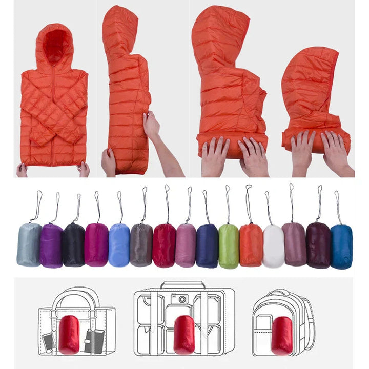 Chaqueta de invierno ultraligera para mujer, cómoda y cálida para el día a día.