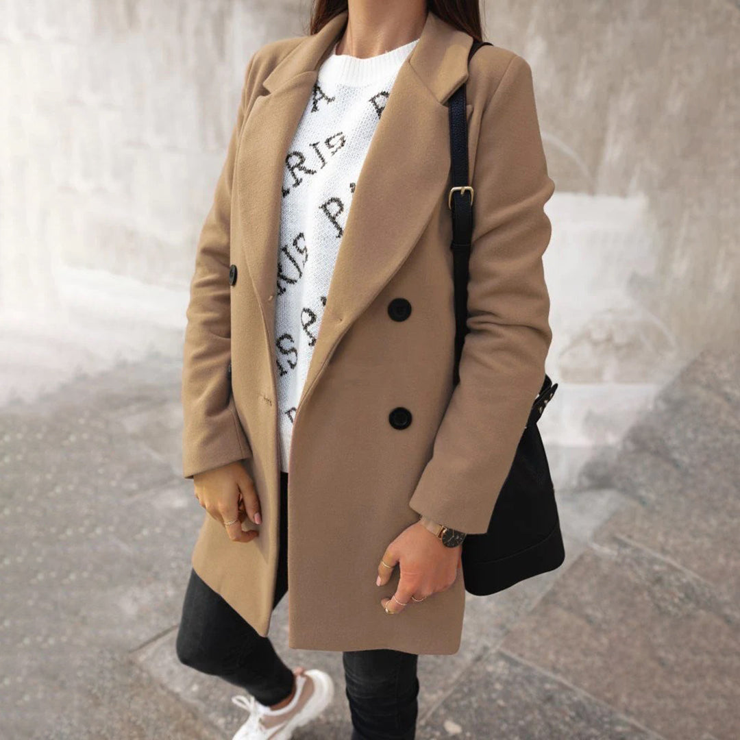 Abrigo de lana cálido para mujer, ropa de abrigo elegante y confortable para el frío invierno.