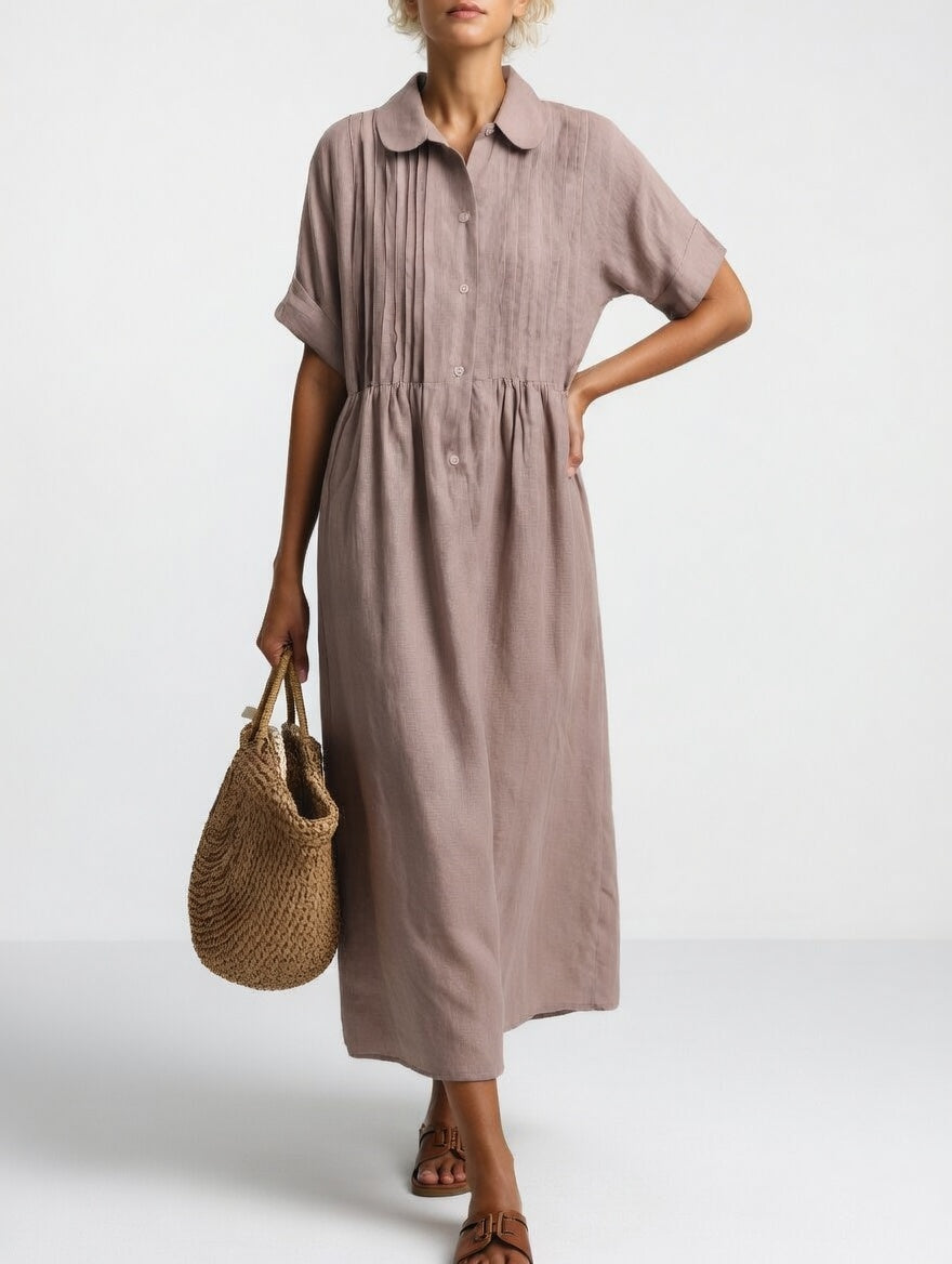 Vestido camisero largo fluido de mujer, un básico elegante y cómodo para tu armario de verano.