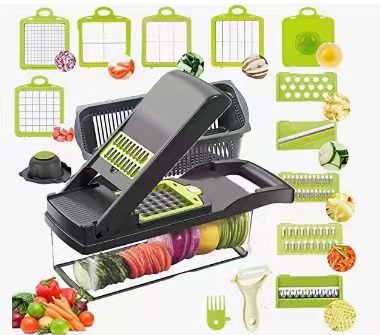 Cortador de verduras y frutas seguro, ideal para juliana. Utensilio de cocina multifuncional que ahorra tiempo.