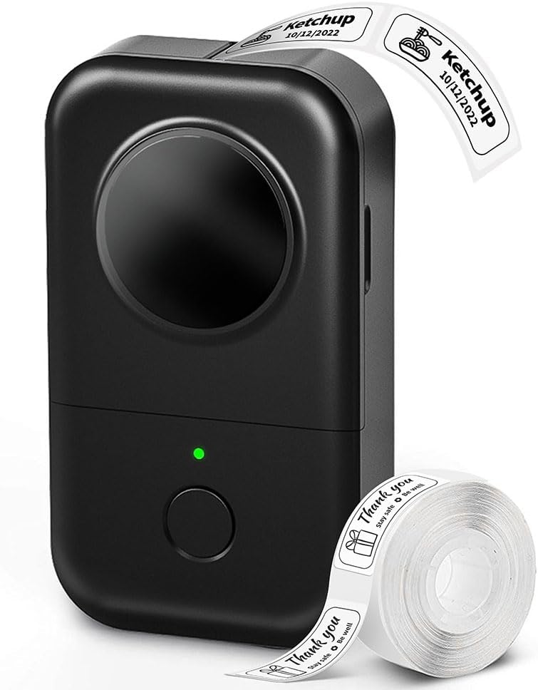Etiquetadora Bluetooth térmica portátil para imprimir etiquetas rápidamente y organizar hogar/oficina fácilmente.