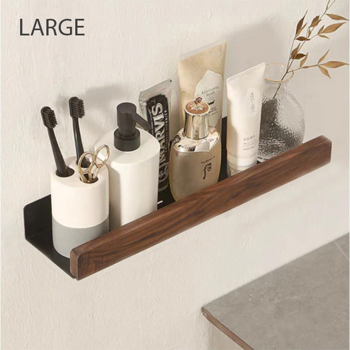Organización moderna de baño: estantes de pared impermeables, diseño minimalista, gran capacidad.