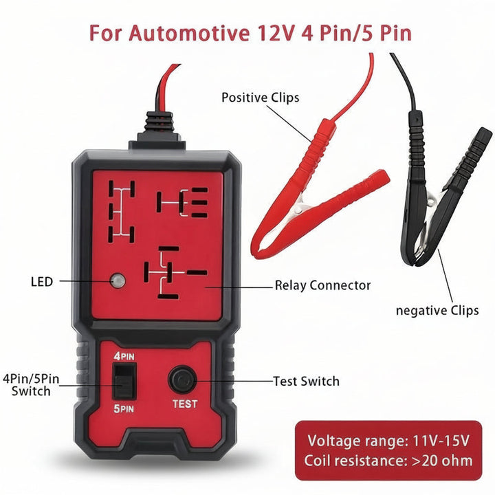Herramienta probador de batería 12V para coche, diagnóstico rápido con carcasa de ABS duradero para taller.