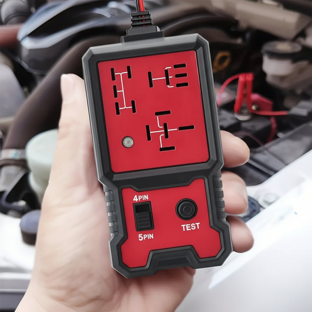 Comprobador de batería de coche 12V fácil de usar, con indicadores LED para un diagnóstico preciso del voltaje.