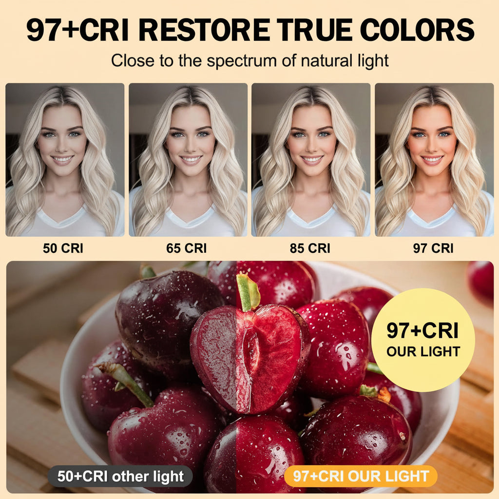Luz LED para mejorar fotos, videos y transmisiones en vivo. Con clip y batería recargable, portátil.