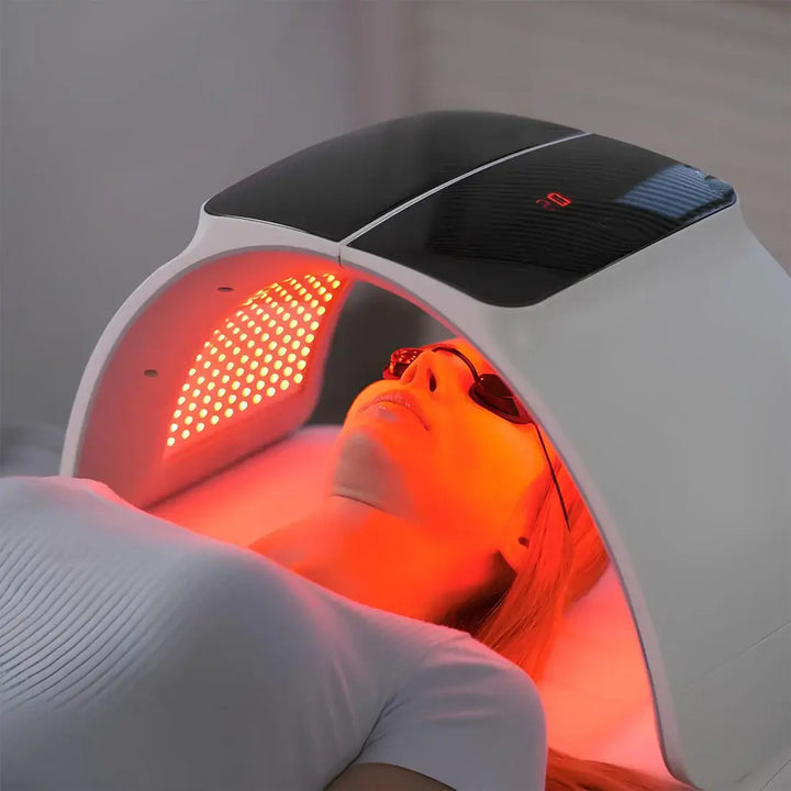 Máquina LED profesional 7 ondas para rejuvenecimiento facial, reduce acné y arrugas.
