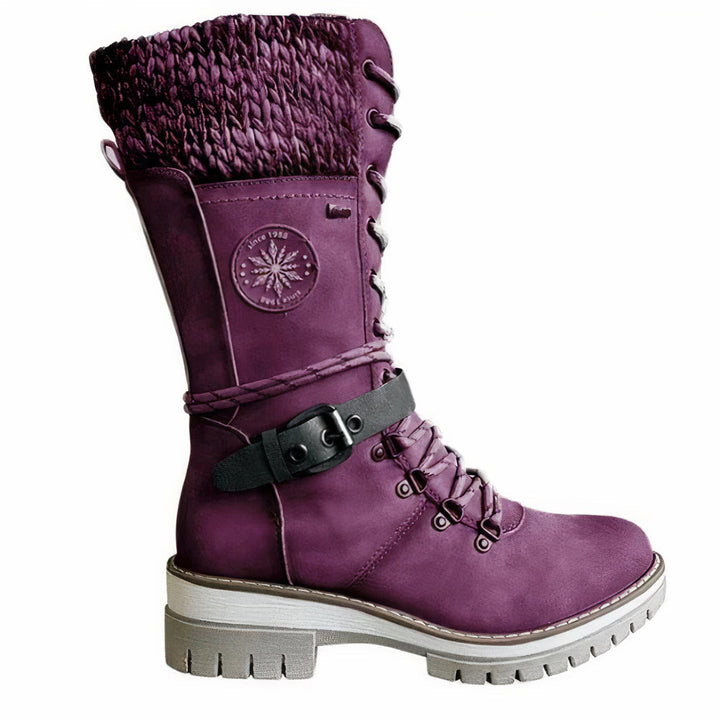 Botas de mujer con material suave, cálidas y confortables para el frío invierno.