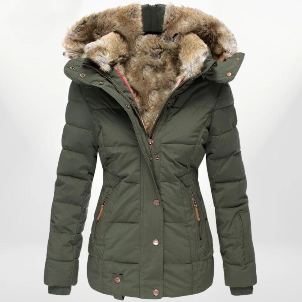 Chaquetón de invierno cálido y confortable para mujer, ideal contra el frío extremo.