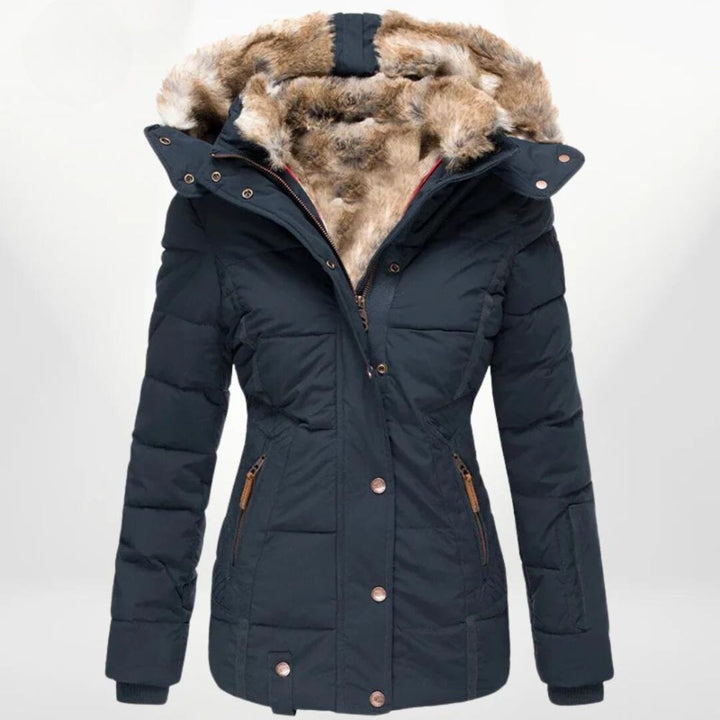 Abrigo de invierno elegante para mujer, diseño sofisticado, perfecto para moda y comodidad.