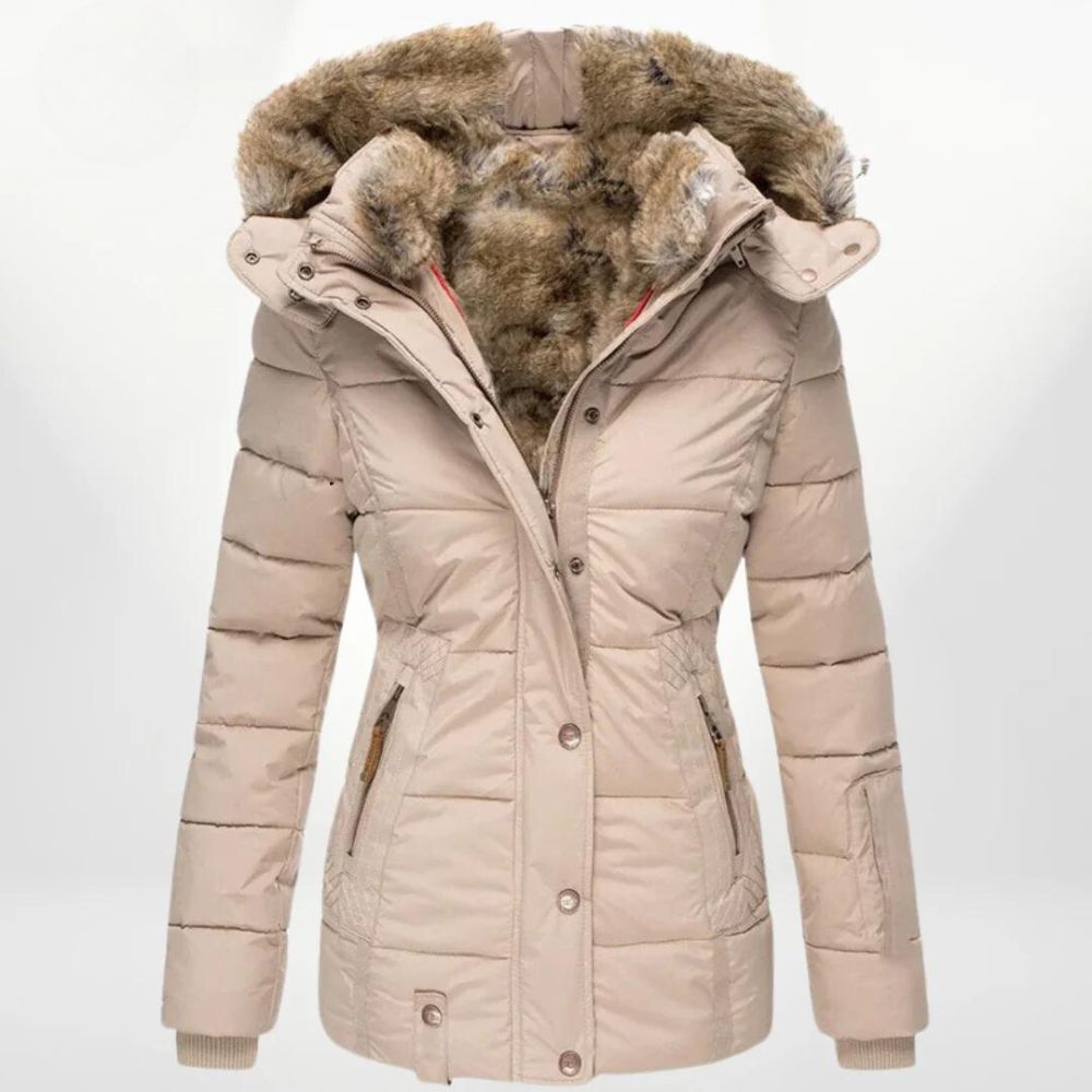 Ropa de abrigo de invierno para mujer, chaqueta moderna y sofisticada, cálida y cómoda.
