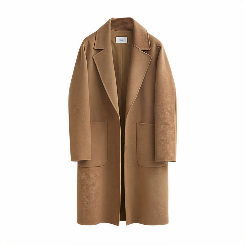 Abrigo largo elegante para mujer, cálido para invierno. Ideal para moda femenina y estilo sofisticado.