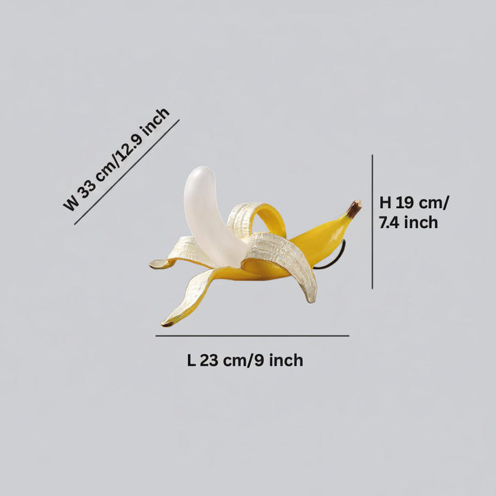 Regalo original: lámpara de mesa con diseño de banana. Iluminación única que decora cualquier ambiente del hogar.