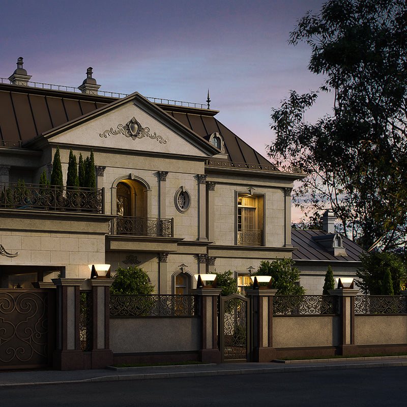 Iluminación exterior LED potente y eficiente para terrazas, caminos y patios, con energía solar.