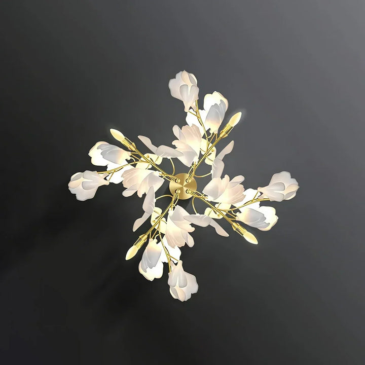 Arte en pared funcional: lámpara floral de pared, luz ambiental para dormitorio o sala.
