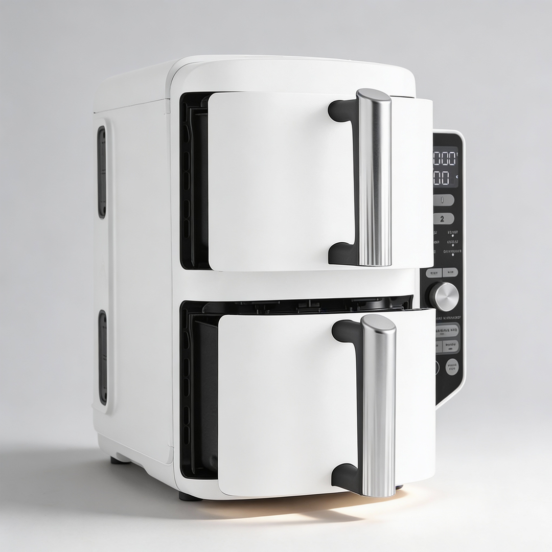 Freidora de aire digital familiar para cocina saludable y rápida, modelo compacto.