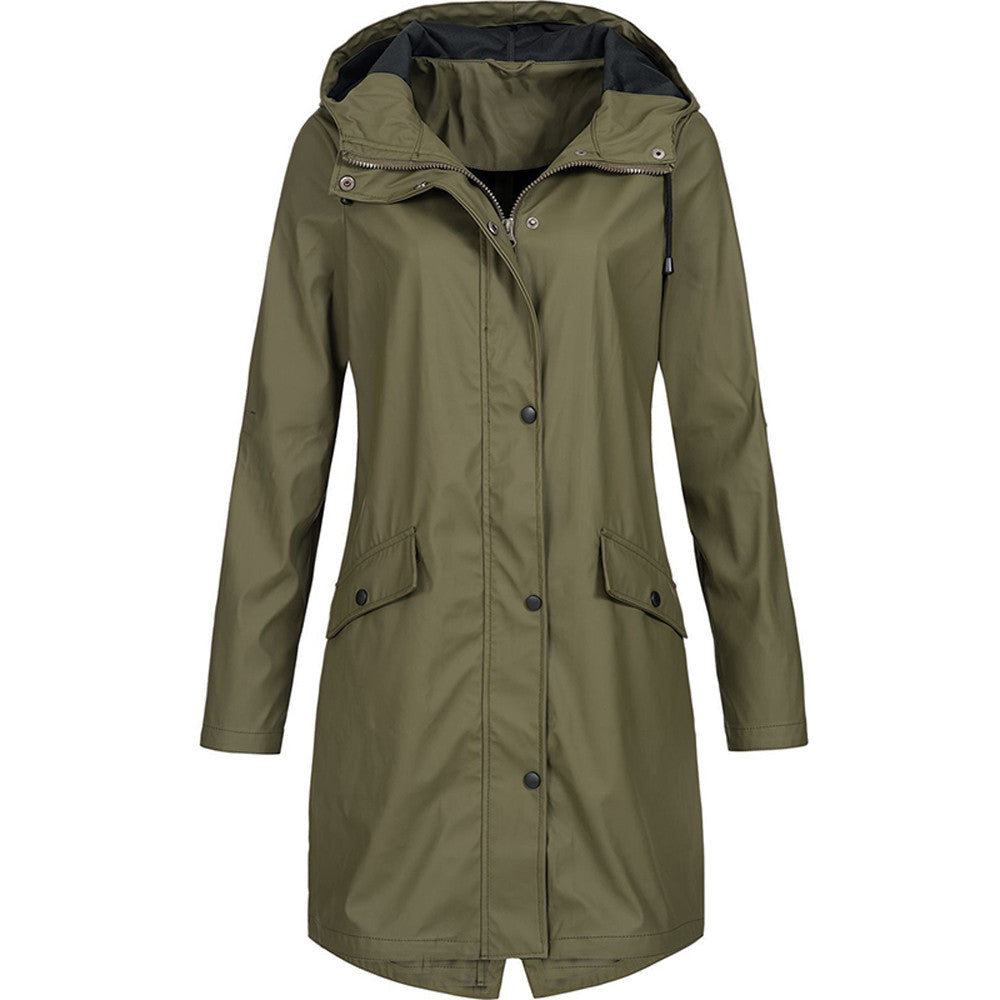 Chaqueta impermeable y transpirable de mujer, corte elegante. Ideal para primavera/otoño, estilo urbano casual.