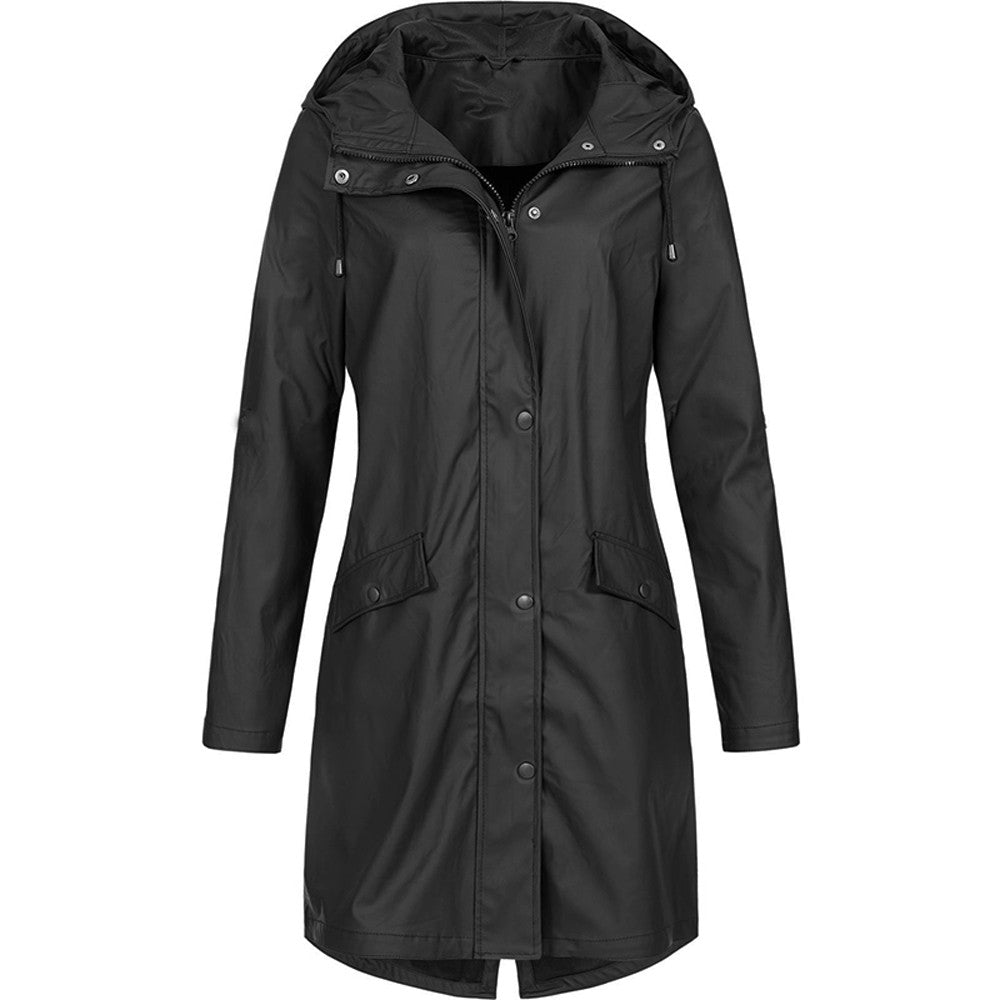 Chaqueta ligera de mujer, impermeable y transpirable con capucha. Estilo urbano elegante para primavera/otoño.