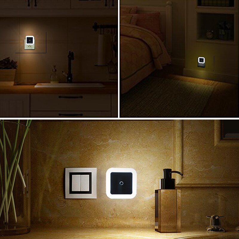 Dos luces LED nocturnas automáticas para niños con sensor de movimiento. Ideal para habitación infantil y pasillo.