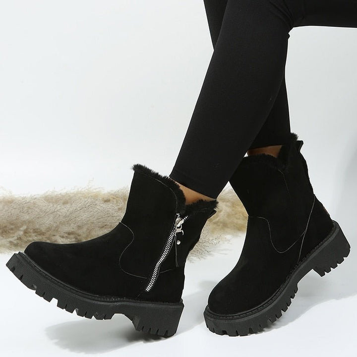 Botines elegantes de mujer, suela antideslizante para seguridad y estilo en invierno.