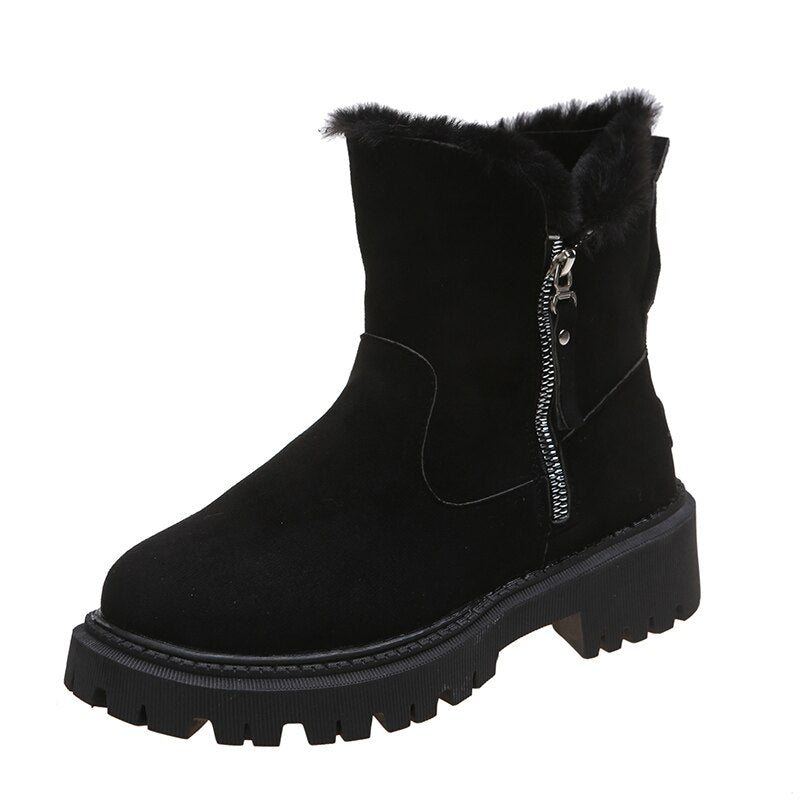 Botas de mujer antideslizantes, botines elegantes que combinan moda y confort para invierno.