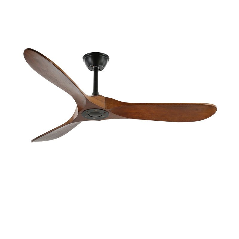 Ventilador de techo silencioso, acabado nogal, diseño contemporáneo para tu hogar.