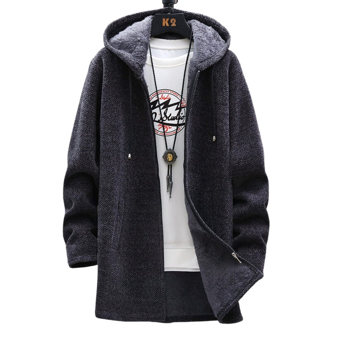 Chaqueta larga de moda para mujer con capucha. Estilo casual chic y cordón ajustable. Perfecta para el día a día.