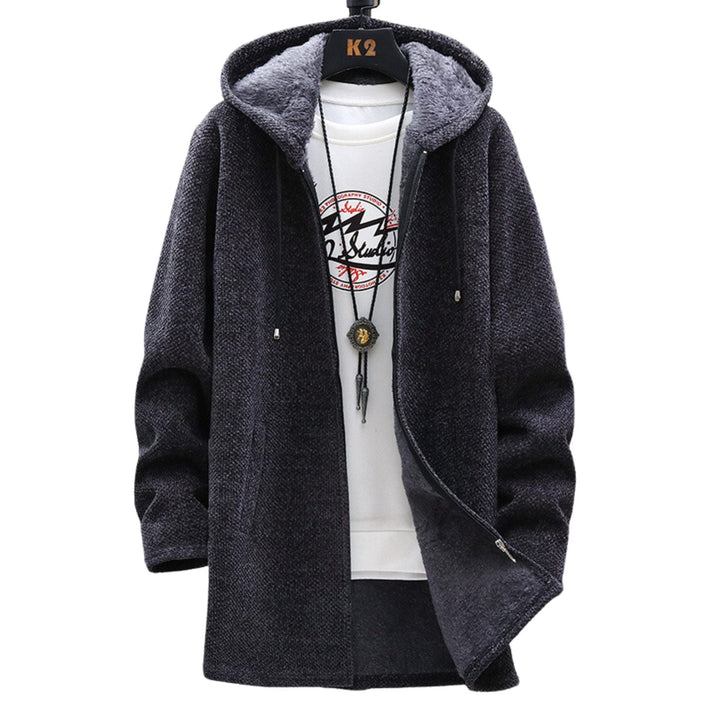 Chaqueta larga de moda para mujer con capucha. Estilo casual chic y cordón ajustable. Perfecta para el día a día.