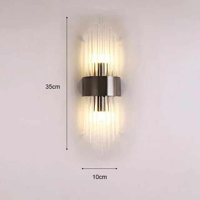 Lámpara de pared LED de lujo para sala de estar, iluminación decorativa y moderna con luz cálida.