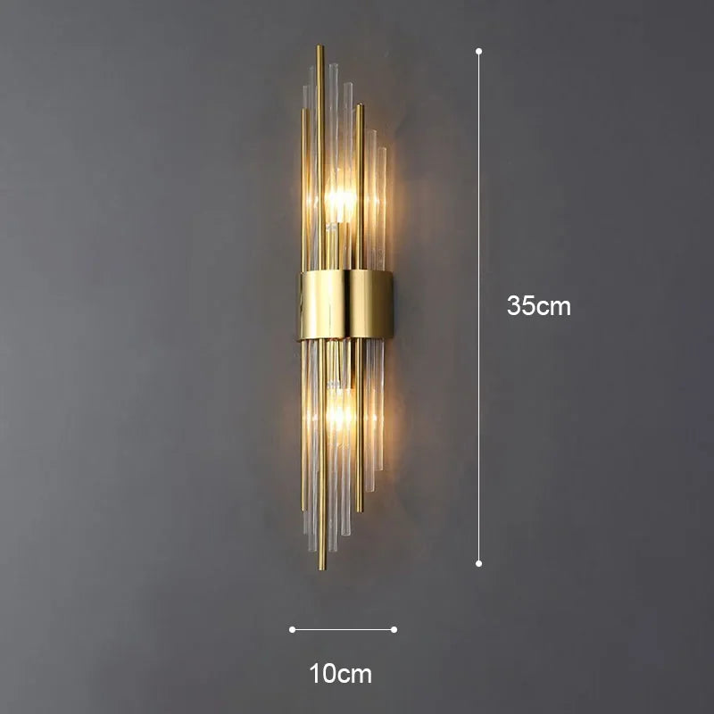 Iluminación decorativa LED para pasillo, aplique de pared de lujo y diseño en acero inoxidable.