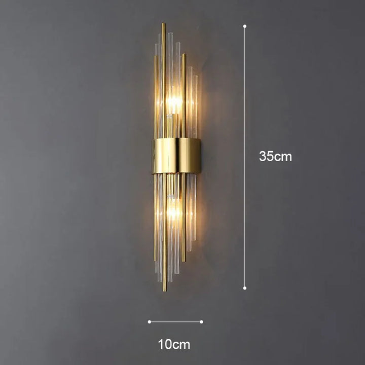 Iluminación decorativa LED para pasillo, aplique de pared de lujo y diseño en acero inoxidable.