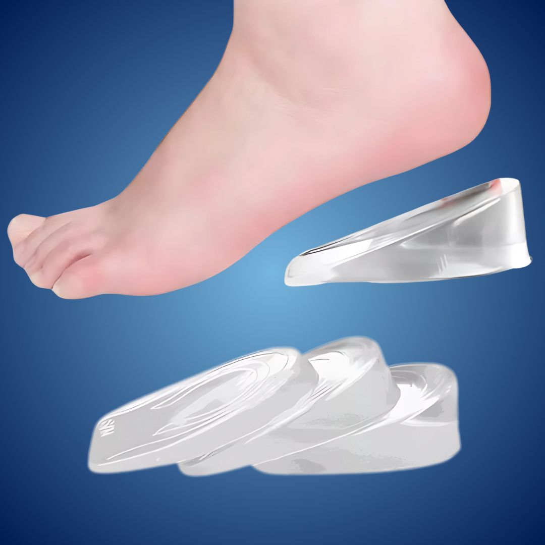 Insertos elevadores de talón de gel unisex para aumento de altura y alivio de fascitis plantar, amortiguación.
