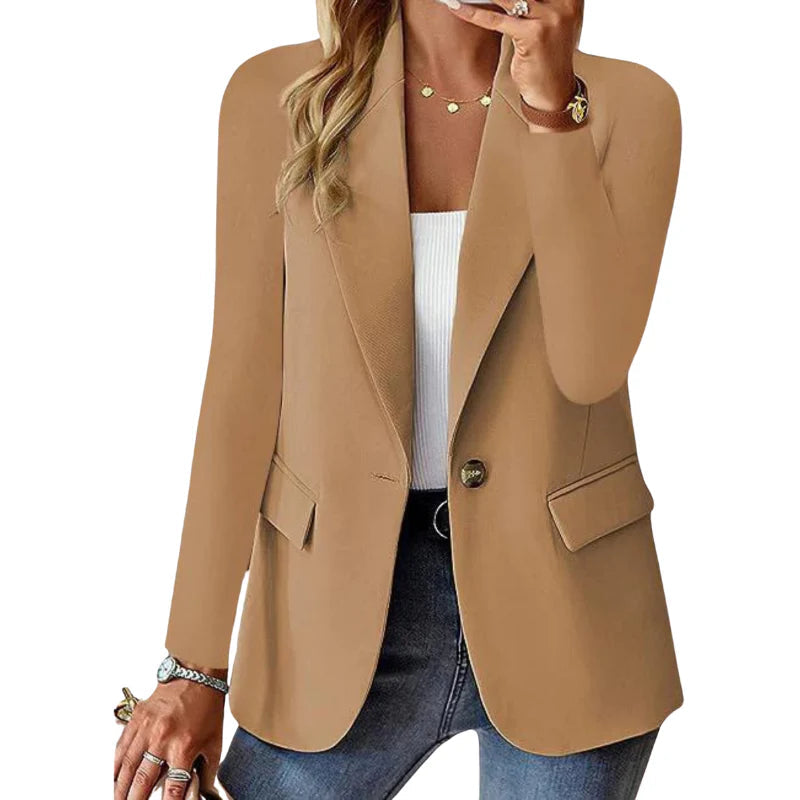 Blazer chic y moderno para mujer, ideal para un estilo a la moda en la oficina o eventos elegantes.