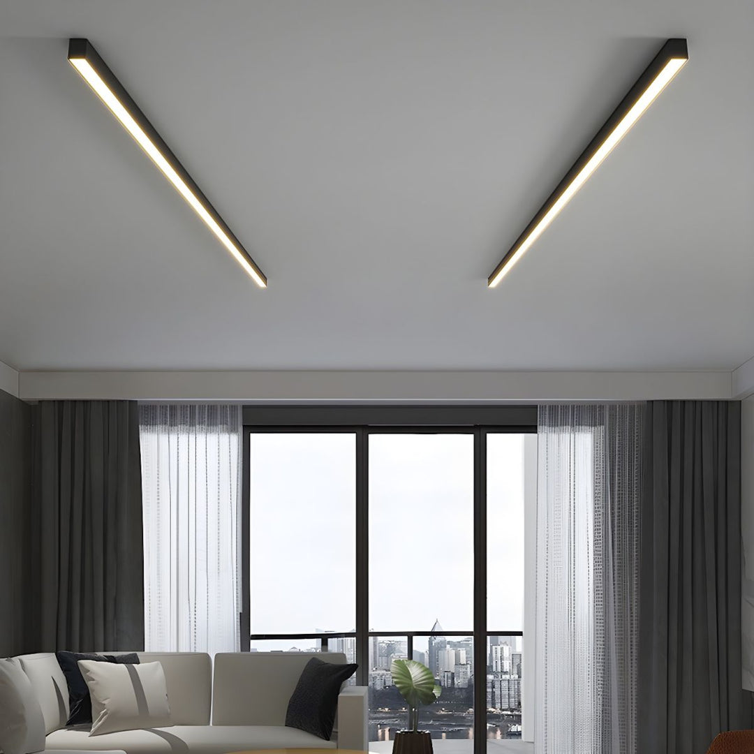 Luz LED lineal colgante, 3 tonos. Diseño minimalista para diseño interior en comedores modernos.