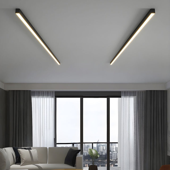 Luz LED lineal colgante, 3 tonos. Diseño minimalista para diseño interior en comedores modernos.