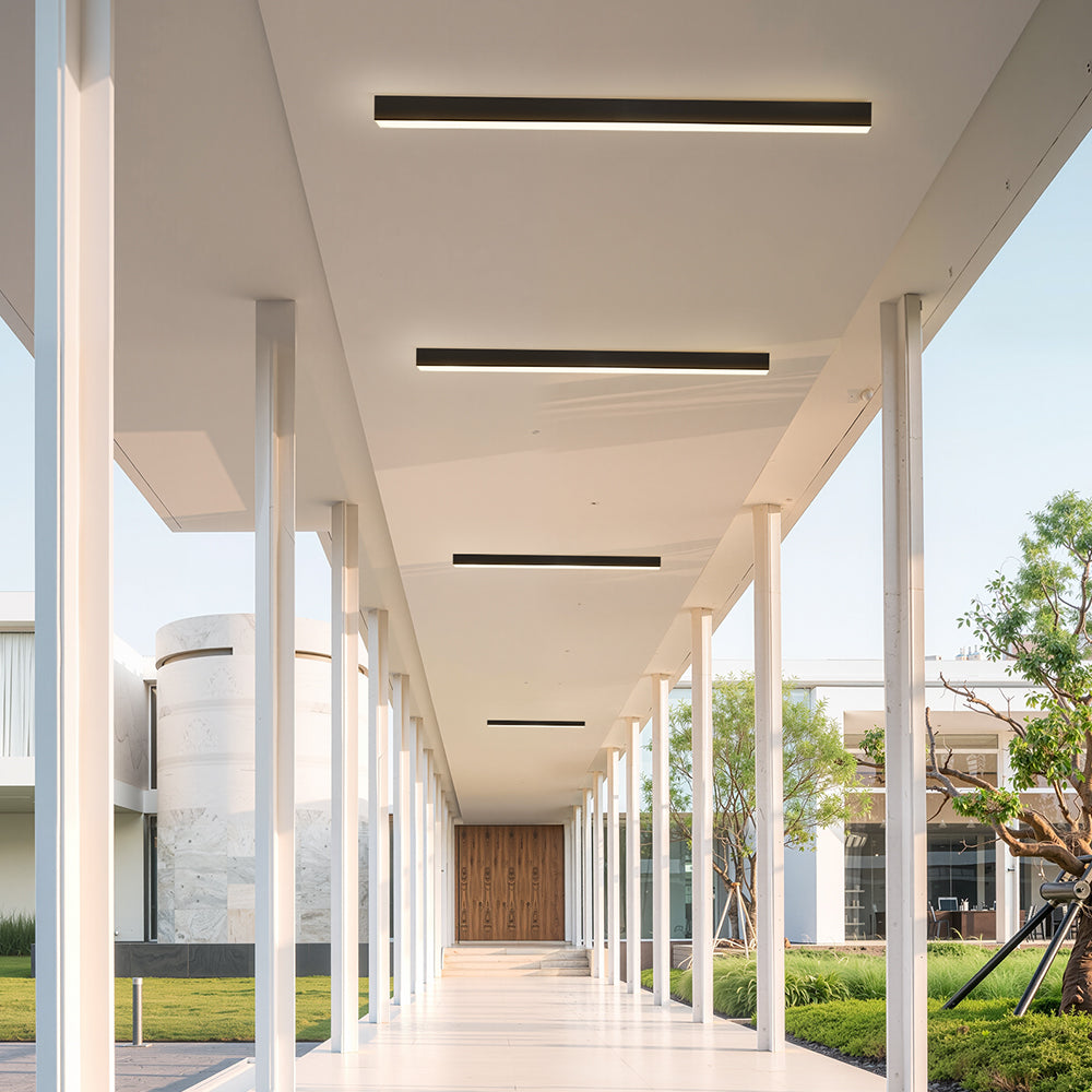 Luminaria LED lineal de techo, 3 colores. Moderna, ideal para oficinas, cocinas y pasillos.