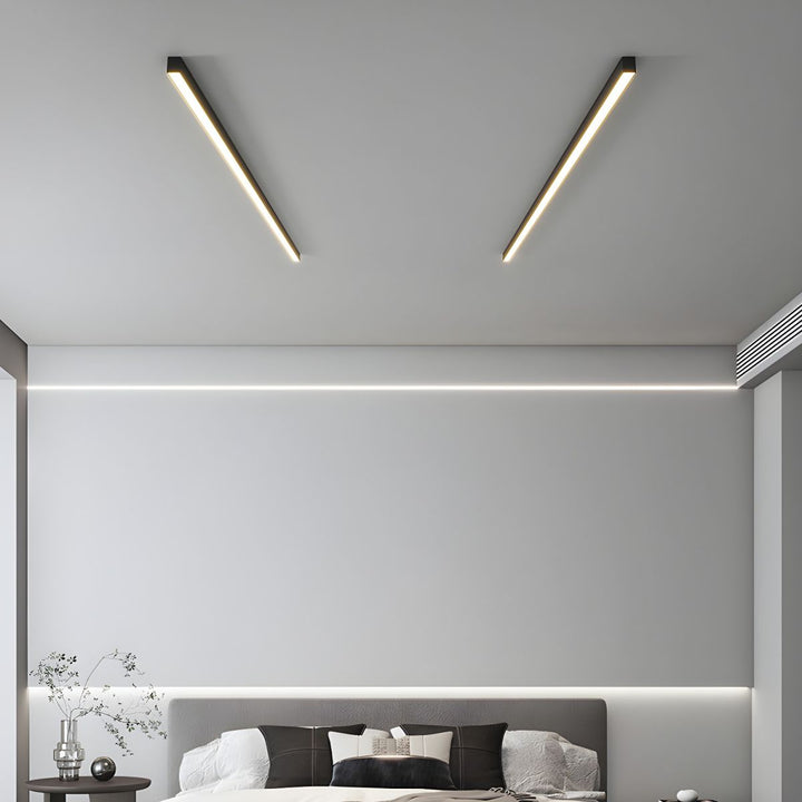 Luminaria LED lineal regulable, 3 tonos. Empotrada en techo, para un diseño minimalista y elegante.