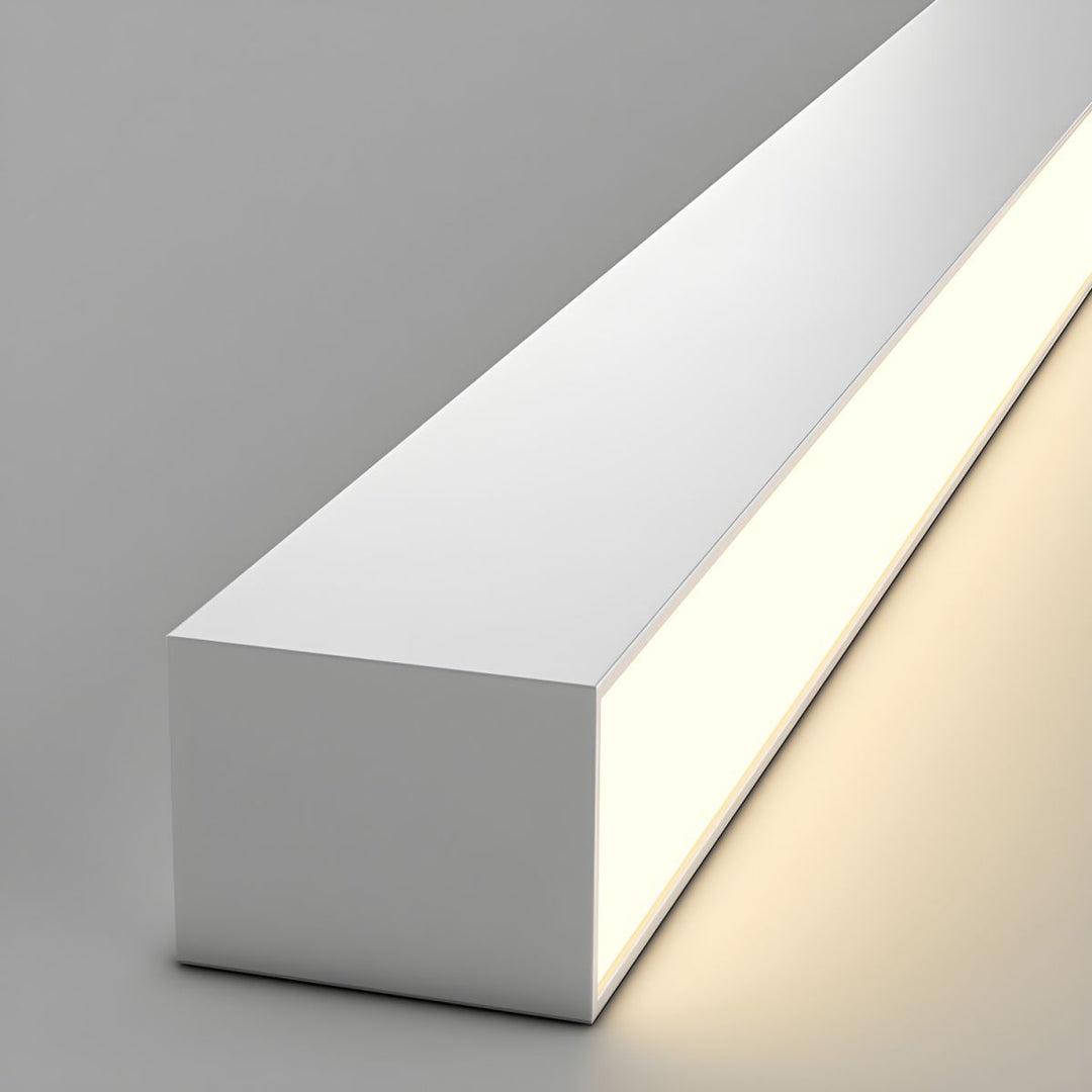 Luz LED lineal moderna para pasillos. Empotrada o colgante, 3 colores, para iluminación eficiente.