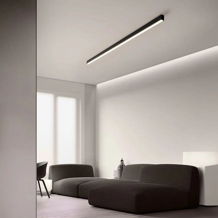 Luz LED lineal minimalista, 3 tonos. Luminaria de techo para cocina, oficina o pasillo, regulable.