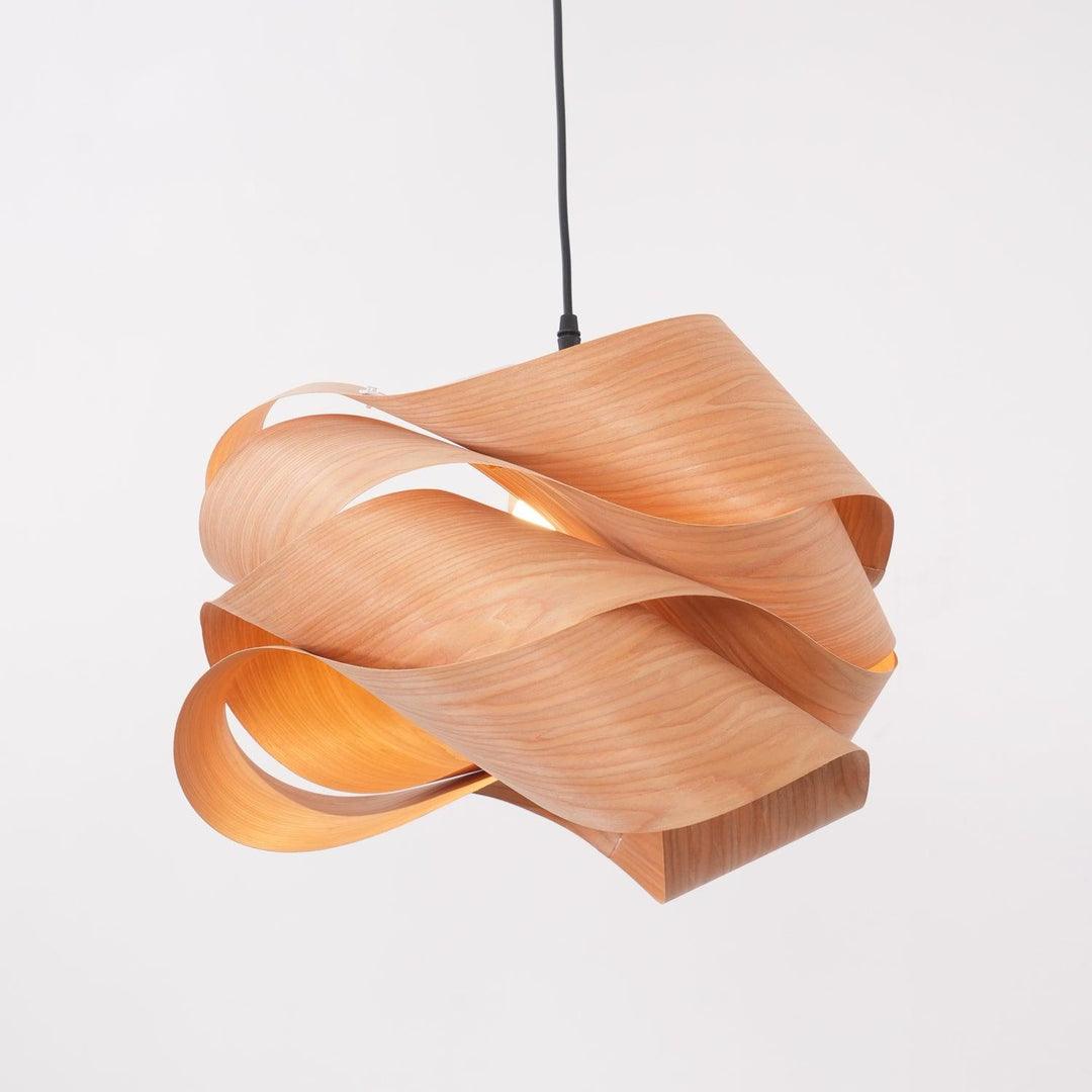 Lámpara de madera para dormitorio, estilo natural y moderno, foco de luz principal.
