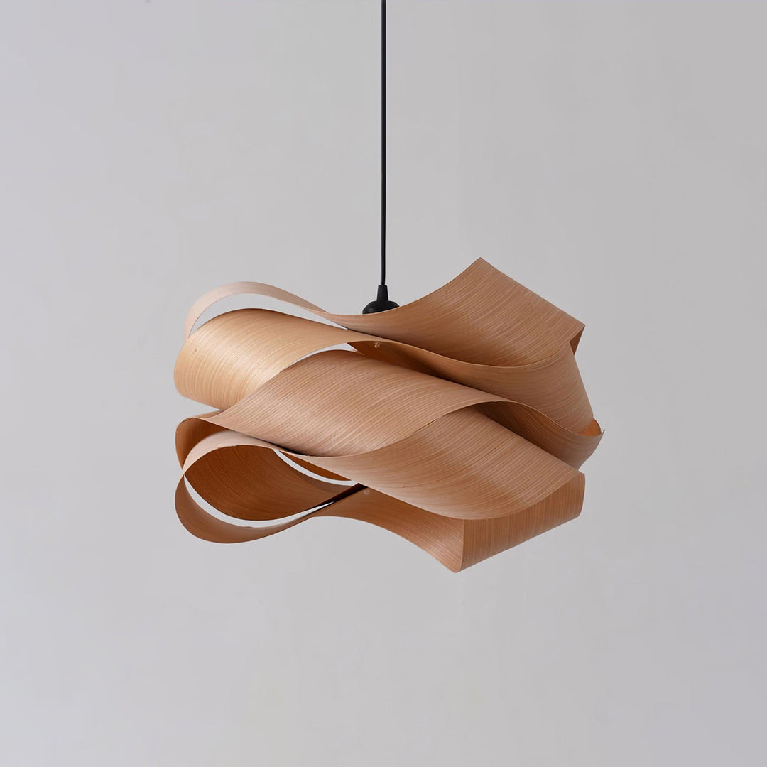 Luz colgante de madera, decoración natural para el hogar, diseño orgánico y actual.
