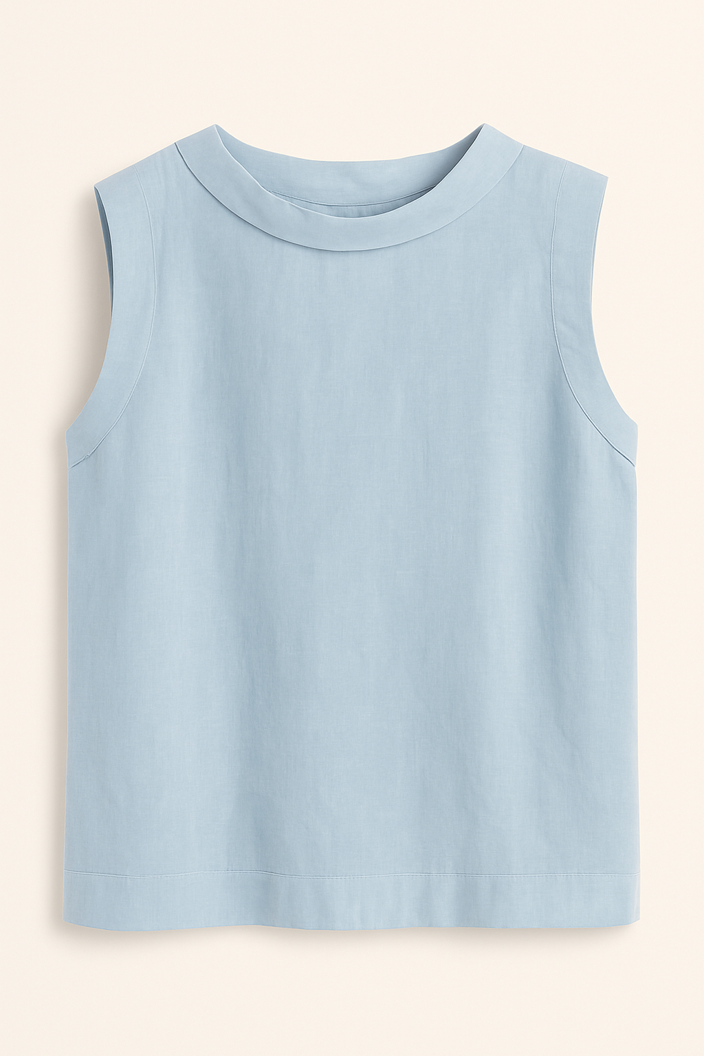 Blusa de lino para mujer con cuello redondo y manga corta. Diseño casual y transpirable.
