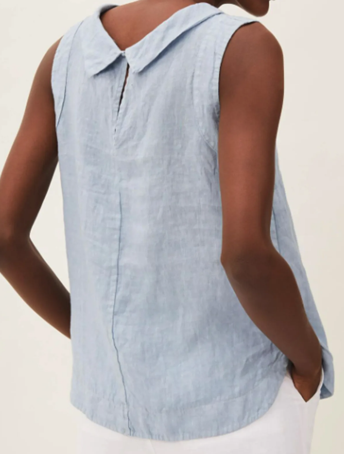 Blusa de lino ultraligera para mujer, manga corta. Máxima comodidad y frescura en verano.