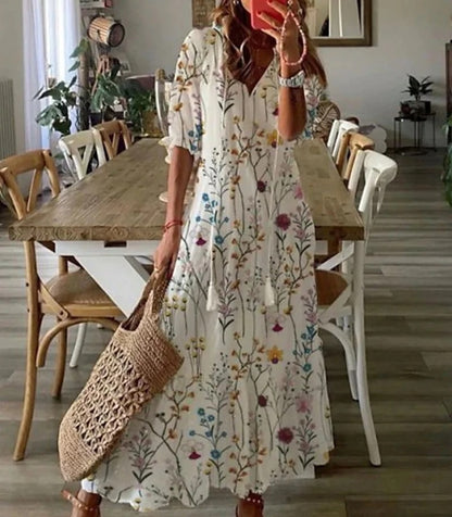 Vestido ligero y bohemio para mujer, estilo maxi, perfecto para la playa en verano.