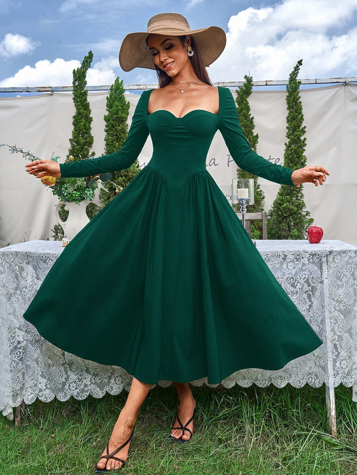 Moda femenina: vestido línea A con lazo en espalda, ideal para comodidad y estilo.